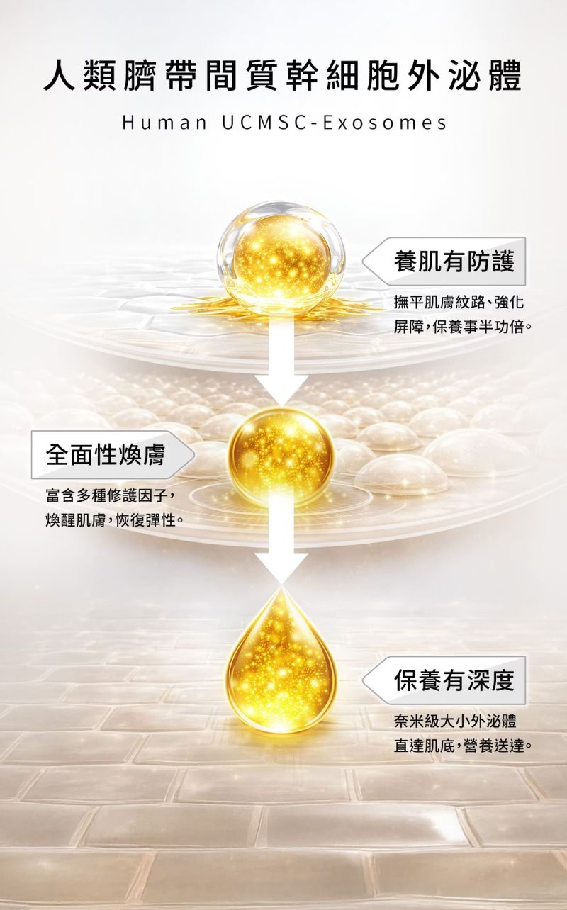 人類臍帶間質幹細胞外泌體,全面性煥膚,護膚保養有深度